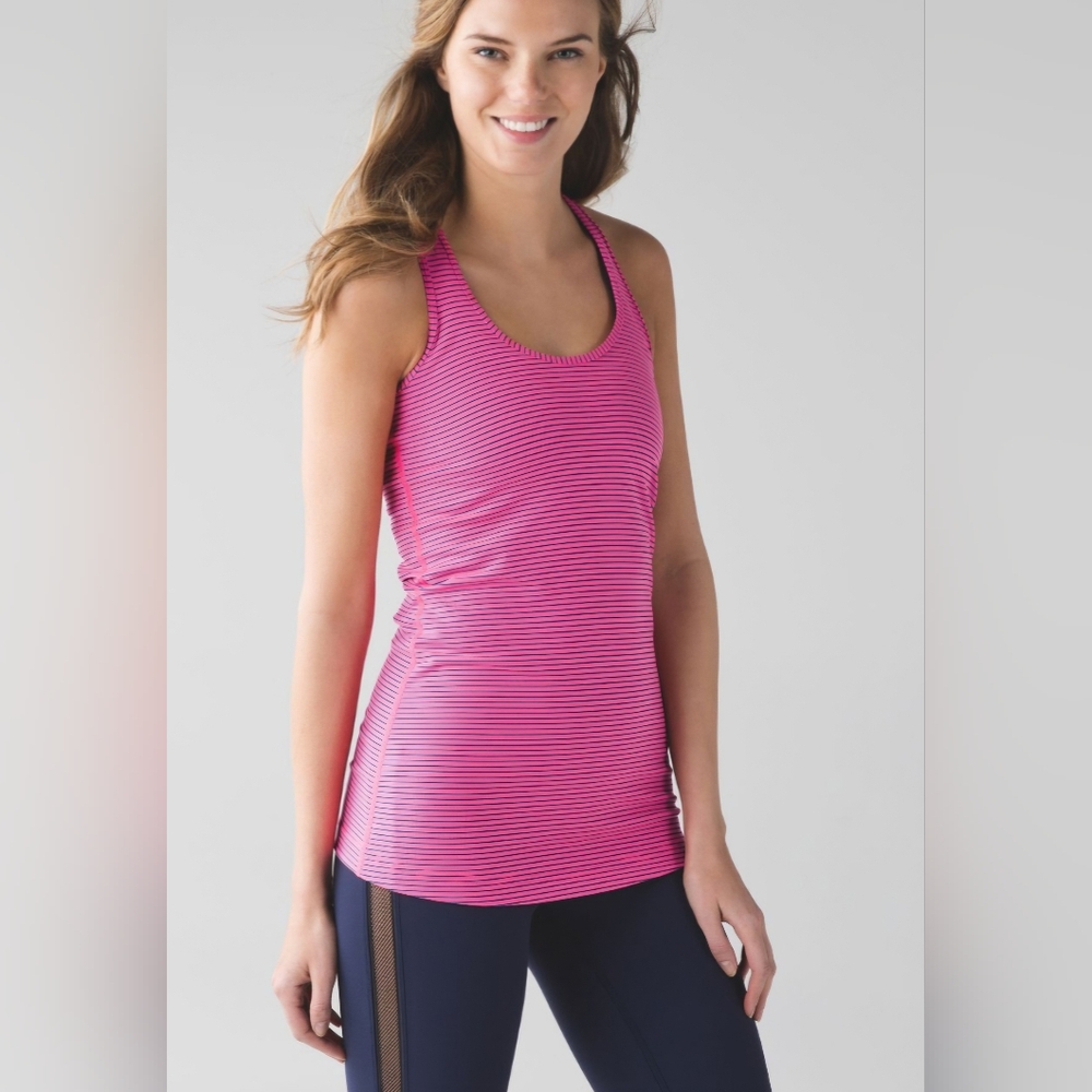 Lululemon Pink Striped Women's Tank Top
